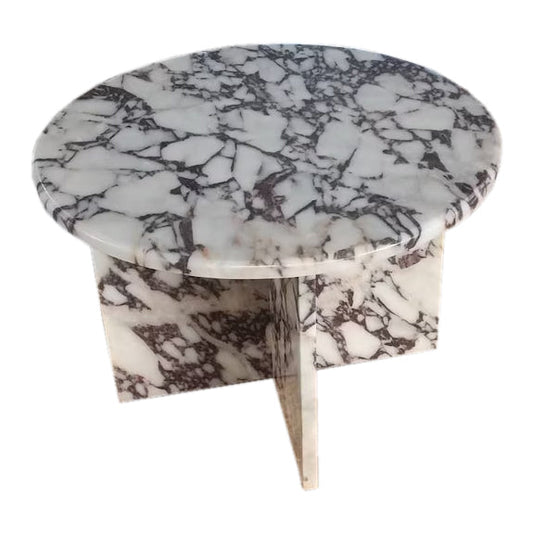 TCSC | Calacatta Viola Marble Round Polished Coffee Table (D)24" (H)16"