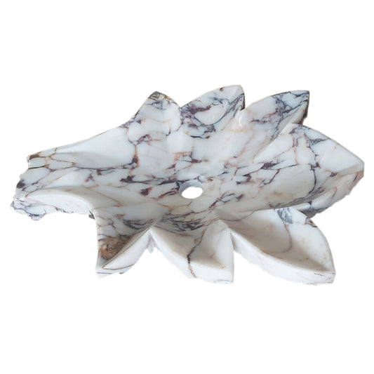 TCSC | Calacatta Viola Marble Leaf Design Above Vanity Bathroom Sink Honed