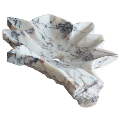 TCSC | Calacatta Viola Marble Leaf Design Above Vanity Bathroom Sink Honed