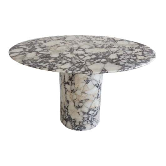 TCSC | Calacatta Viola Marble Round Dining Table with Round Marble Legs (D)48" (H)30"