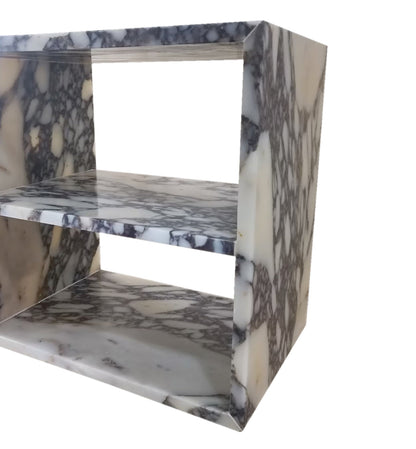 TCSC | Calacatta Viola Marble End/Side Table, Nightstand Polished (W)14" (L)18" (H)18"