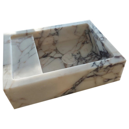 TCSC | Calacatta Viola Marble Wall-mount Bathroom Sink (W)14" (W)18" (H)5"