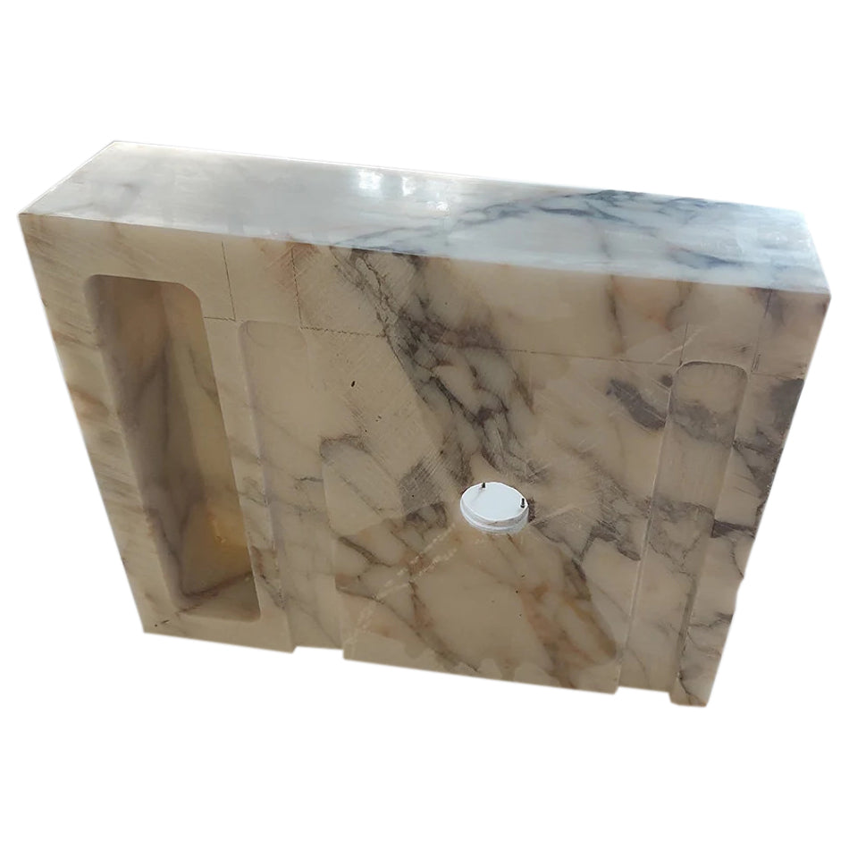 TCSC | Calacatta Viola Marble Wall-mount Bathroom Sink (W)14" (W)18" (H)5"