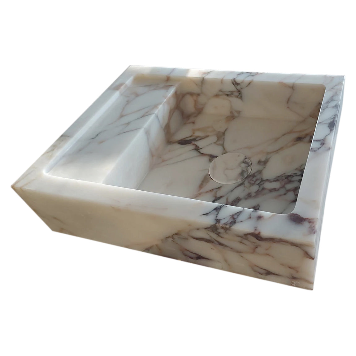 TCSC | Calacatta Viola Marble Wall-mount Bathroom Sink (W)14" (W)18" (H)5"