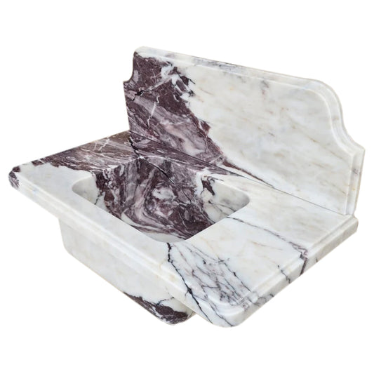 TCSC | Calacatta Viola Marble Above-vanity Wall-mount Bathroom Sink with 10" Backsplash