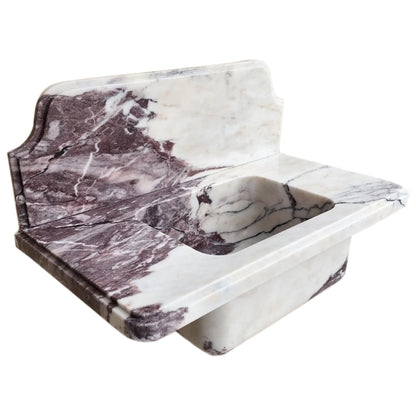 TCSC | Calacatta Viola Marble Above-vanity Wall-mount Bathroom Sink with 10" Backsplash