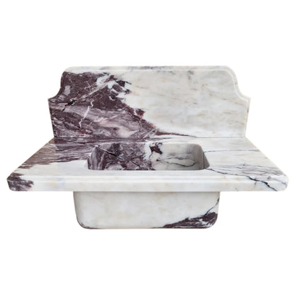 TCSC | Calacatta Viola Marble Above-vanity Wall-mount Bathroom Sink with 10" Backsplash