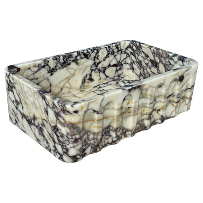 TCSC | Calacatta Viola Marble Wall-mount Bathroom Vanity Sink Fluted Front (W)19.5" (L)31.5" (H)10" (Copy)