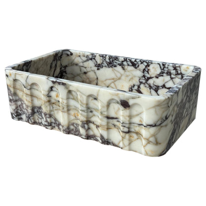 TCSC | Calacatta Viola Marble Wall-mount Bathroom Vanity Sink Fluted Front (W)19.5" (L)31.5" (H)10" (Copy)