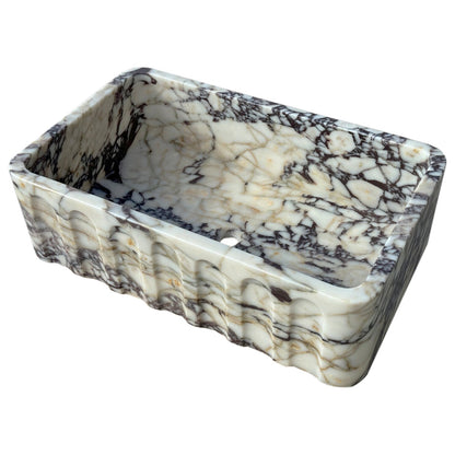 TCSC | Calacatta Viola Marble Wall-mount Bathroom Vanity Sink Fluted Front (W)19.5" (L)31.5" (H)10" (Copy)