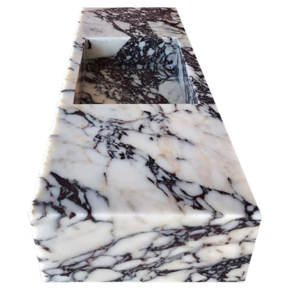 TCSC | Calacatta Viola Marble Wall-mount Bathroom Vanity Sink Fluted Front (W)20" (L)56"