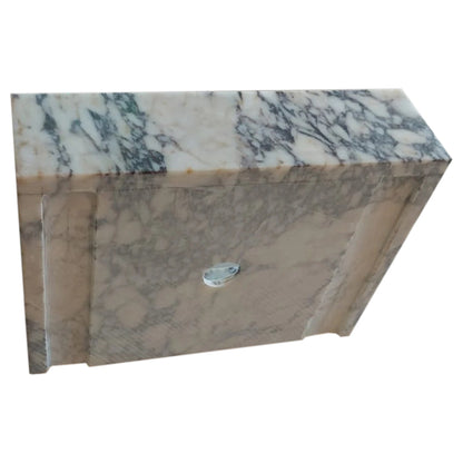 TCSC | Calacatta Viola Marble Rectangular Wall-mount Bathroom Sink Drain Cap (W)14" (W)18" (H)5"