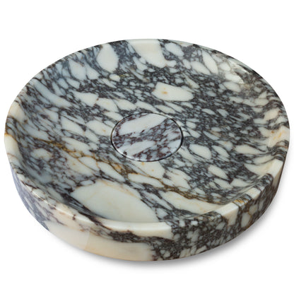 TCSC | Calacatta Viola Marble Natural Stone Round Above Vanity Bathroom Sink Polished (D)15.5" (H)4.5"