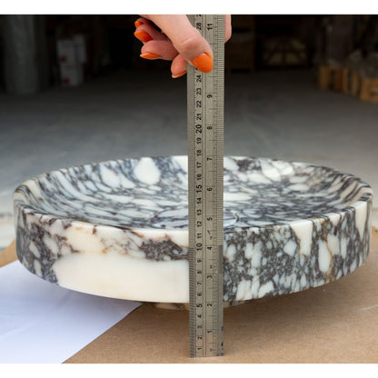 TCSC | Calacatta Viola Marble Natural Stone Round Above Vanity Bathroom Sink Polished (D)15.5" (H)4.5"