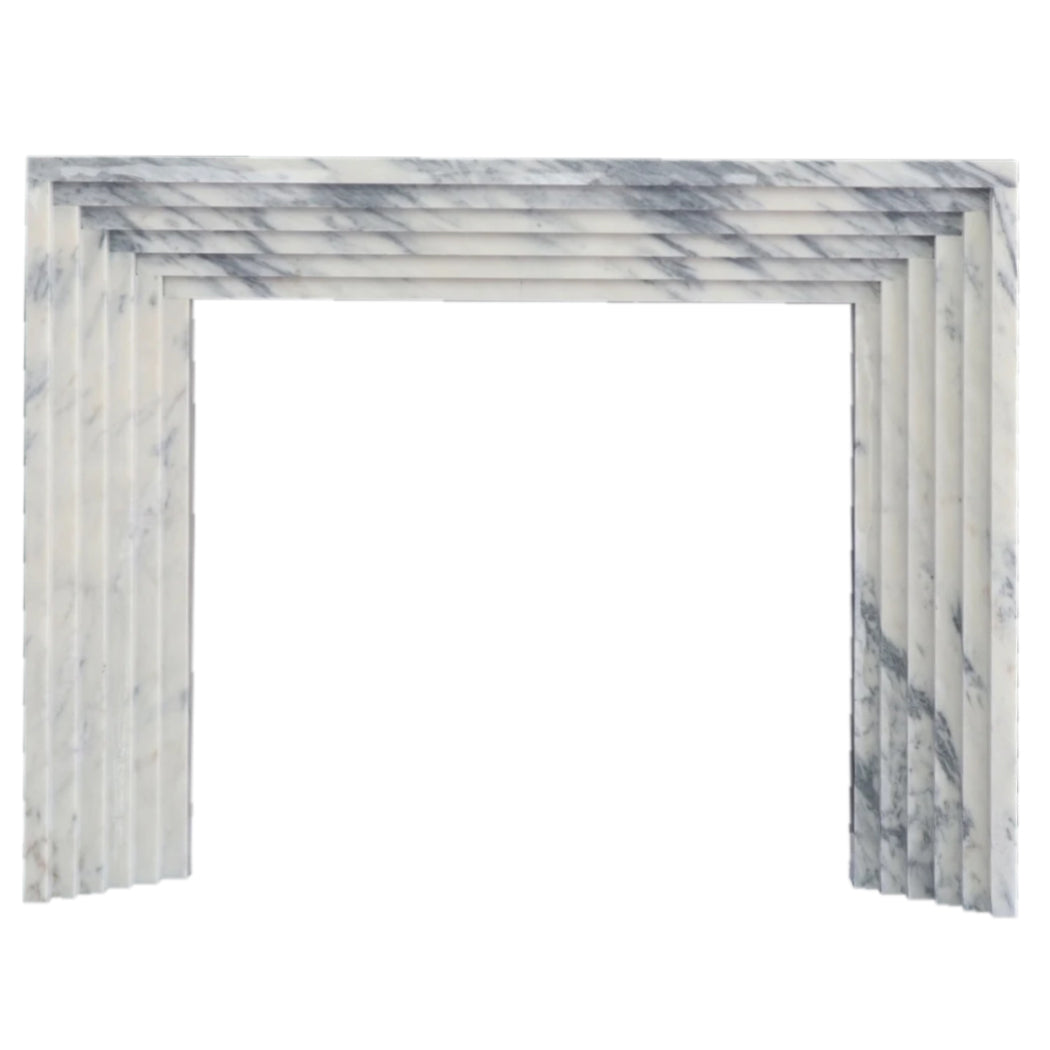 TCSC | Calacatta Viola Marble Art Deco Fireplace Mantel Polished (W)8" (L)60" (H)47"