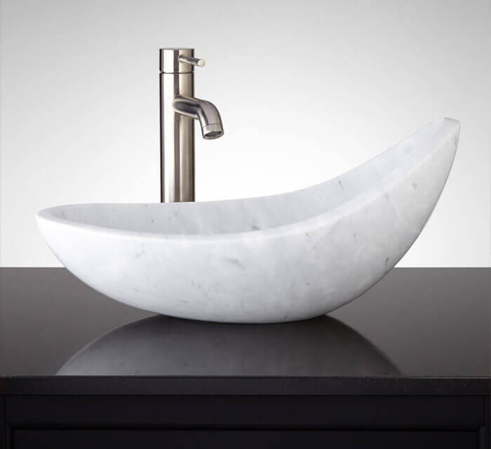 TCSC | Marble Special Design Asymmetric Above-counter Sink Polished (W)14" (L)22" (H)10"