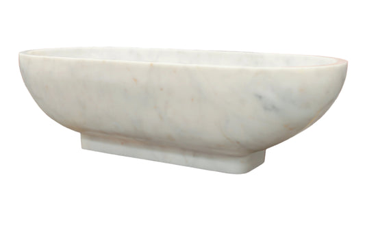 TCSC | Bianco Carrara White Marble Bathtub Hand-carved from Solid Marble Block (W)30" (L)70" (H)20"