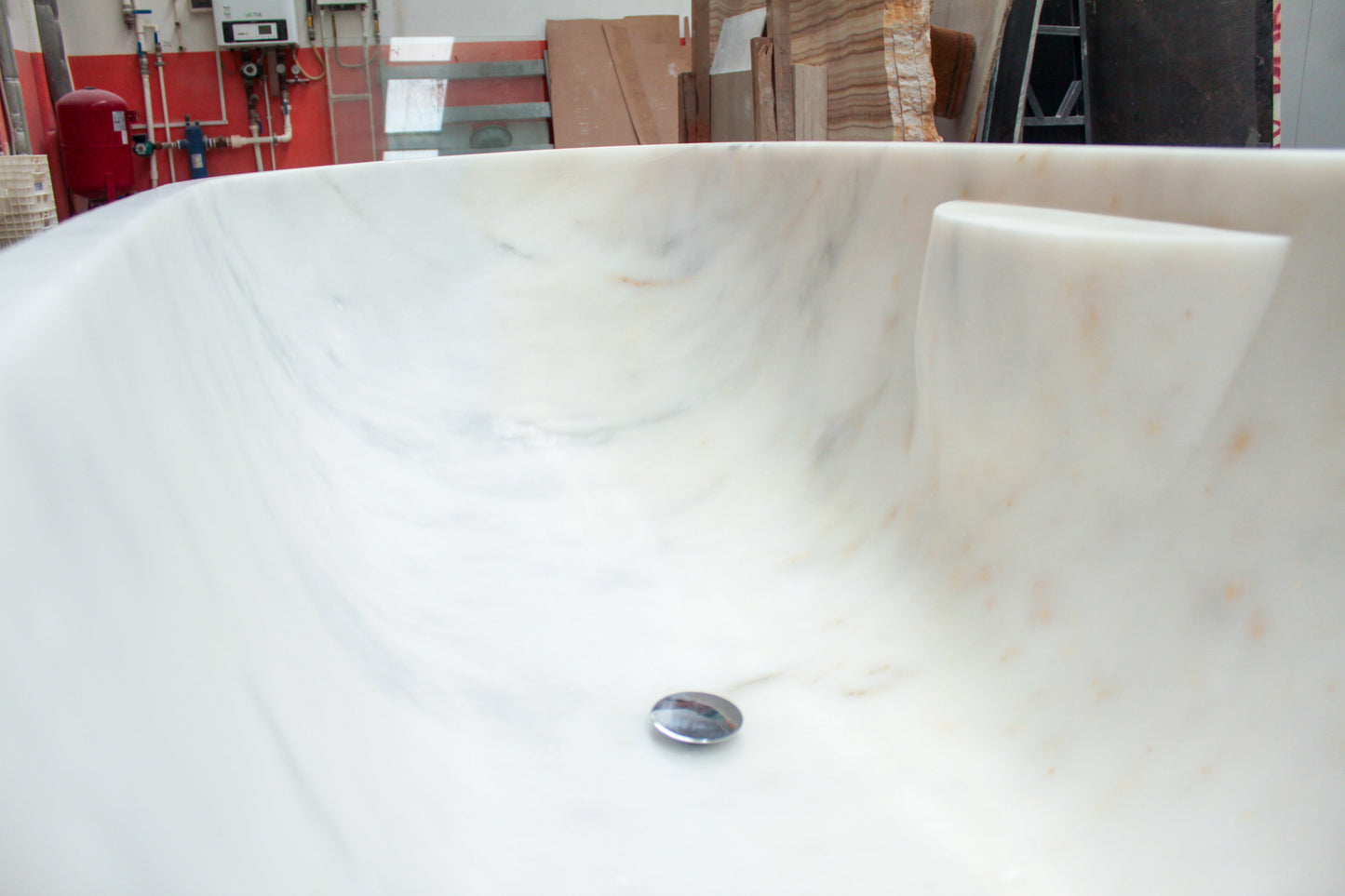 TCSC | Bianco Carrara White Marble Bathtub Hand-carved from Solid Marble Block (W)30" (L)70" (H)20"