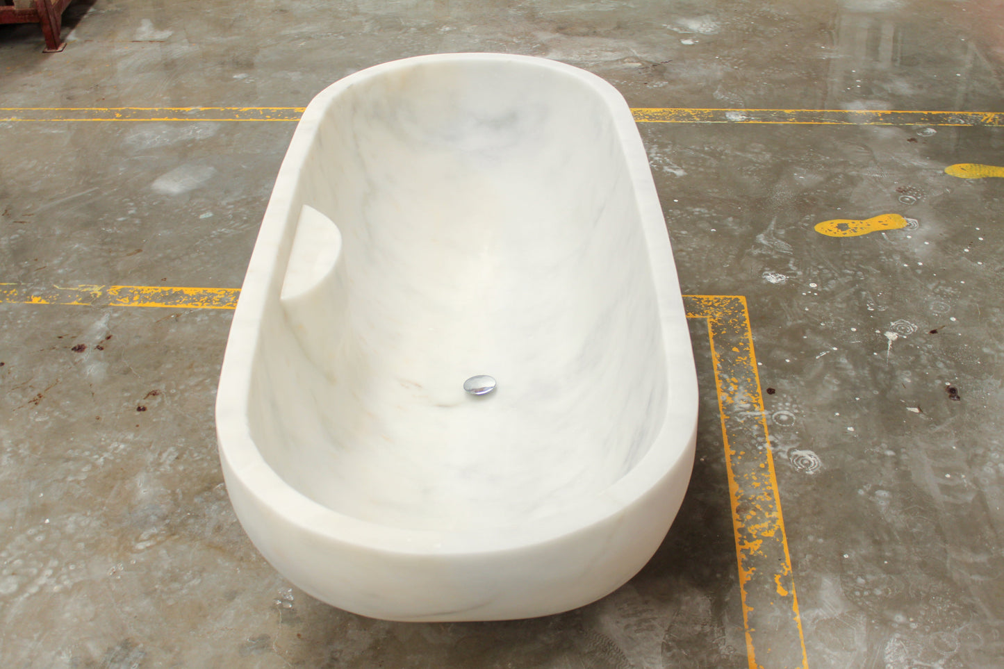 TCSC | Bianco Carrara White Marble Bathtub Hand-carved from Solid Marble Block (W)30" (L)70" (H)20"