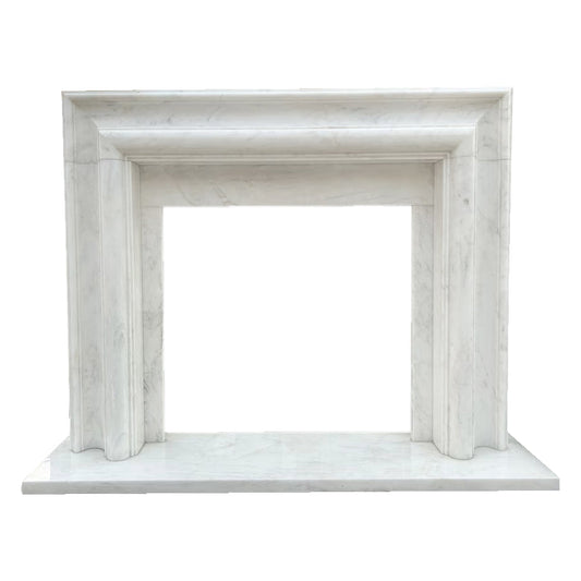 TCSC | Carrara White Marble Hand-carved Fireplace Mantel Polished (W)14" (L)67" (H)69"