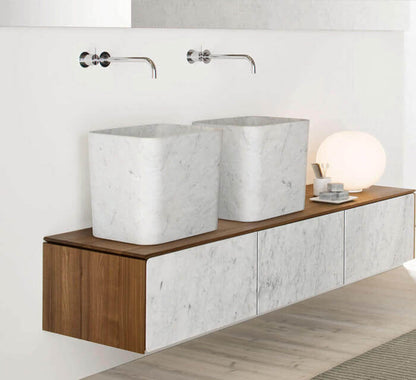 TCSC | Marble Bucket Design Rectangular Above-counter Sink Polished (W)14" (L)16" (H)14"