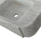 Carrara White Marble Wall-mount Bathroom Vanity Sink Fluted (W)16" (L)28" (H)6"