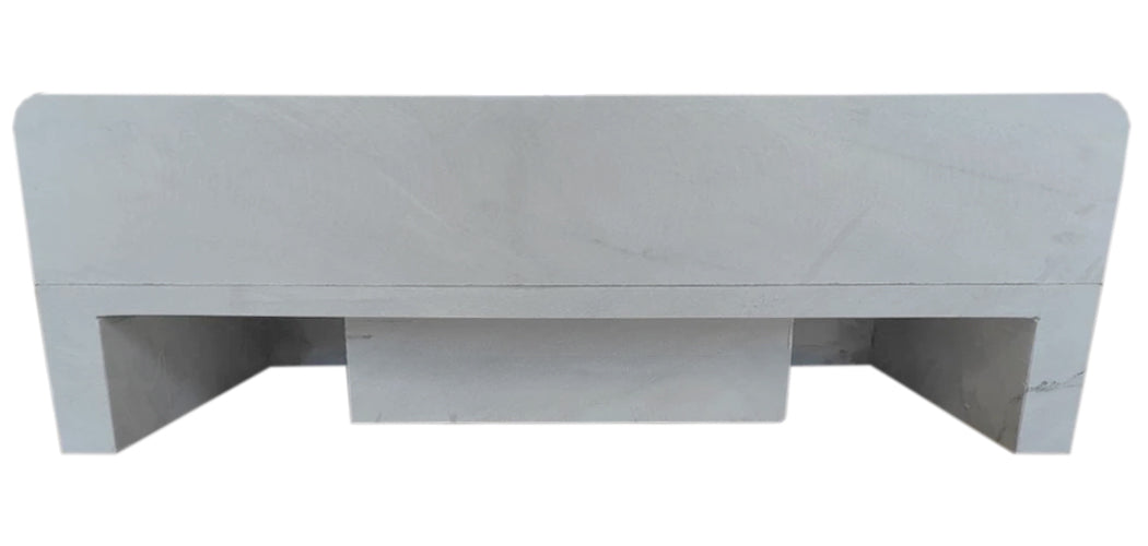 Carrara White Marble Wall-mount Bathroom Sink with Backsplash (W)18" (L)36" (H)6"