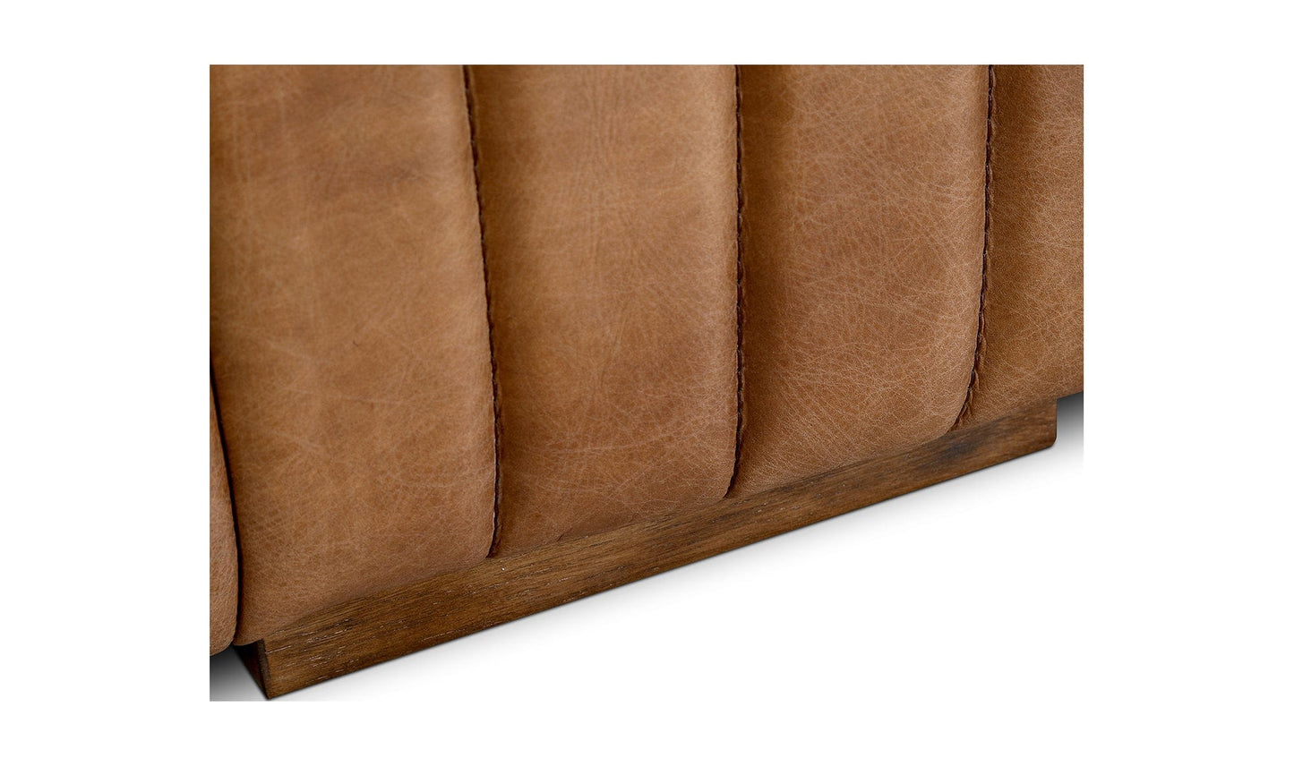 Moe's CASTLE SOFA- LIGHT BROWN Organic Bookshelf Slab with Glass Shelves