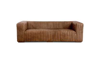 Moe's CASTLE SOFA- LIGHT BROWN Organic Bookshelf Slab with Glass Shelves