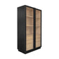 Moe's CHARLOTTE TALL CABINET Organic Bookshelf Slab with Glass Shelves