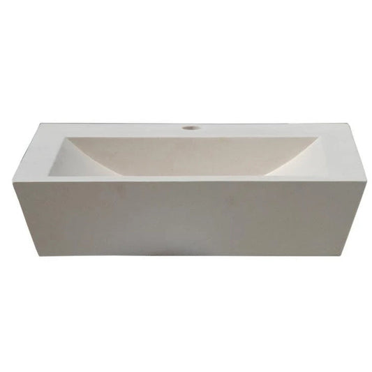 TCSC | Classic White Limestone Rectangular Above Vanity Bathroom Sink Honed (W)16" (L)20" (H)4"