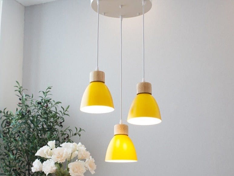 Residence Supply Yellow- 3 Heads- Disc Colorato Pendant Light