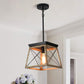 Residence Supply Black and Wooden Brown / 60W Without Bulbs / 9.8" x 8.9" / 25cm x 23cm Country Wind Chandelier