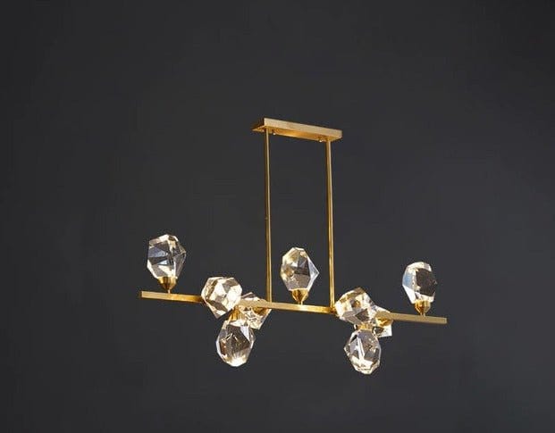 Residence Supply B - 9 Lights - 37.4" x 10.2 x 24.8" / 95cm x 26cm x 63cm - 45W / Warm Light Cristal Chandelier