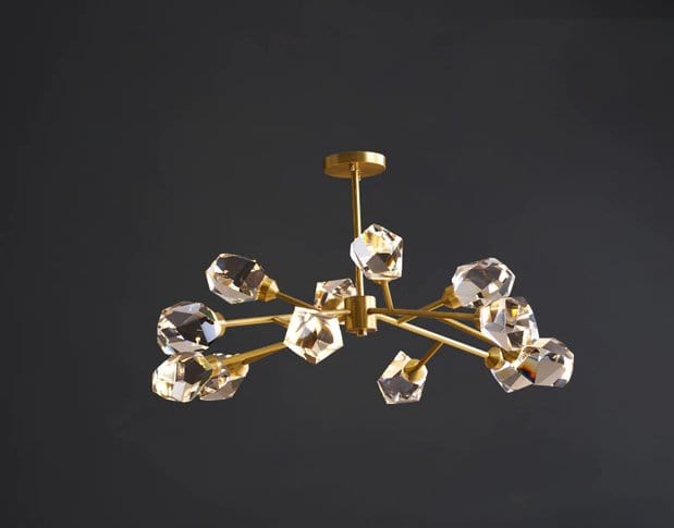 Residence Supply A - 12 Lights - 35.4" x 17.7" / 90cm x 45cm - 60W / Warm Light Cristal Chandelier