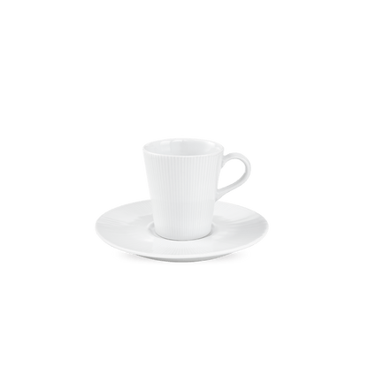 Pillivuyt Shop Cup and Saucer 2 oz cup + 5.25" diam saucer - Set of 4 Eventail Espresso Cup and Saucer, Set of 4