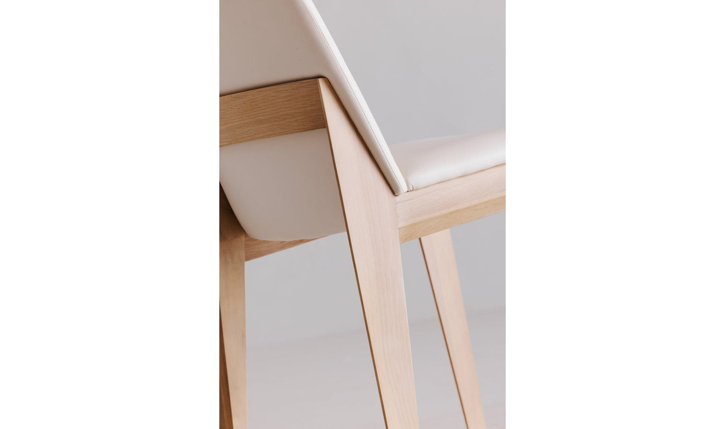 Moe's DECO OAK DINING CHAIR CREAM WHITE- SET OF TWO