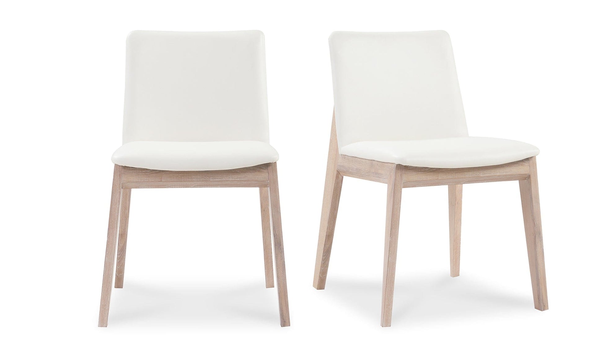 Moe's DECO OAK DINING CHAIR CREAM WHITE- SET OF TWO