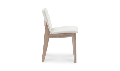 Moe's DECO OAK DINING CHAIR CREAM WHITE- SET OF TWO