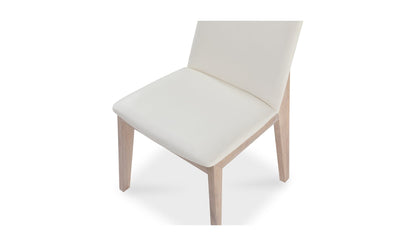 Moe's DECO OAK DINING CHAIR CREAM WHITE- SET OF TWO