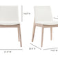 Moe's DECO OAK DINING CHAIR CREAM WHITE- SET OF TWO