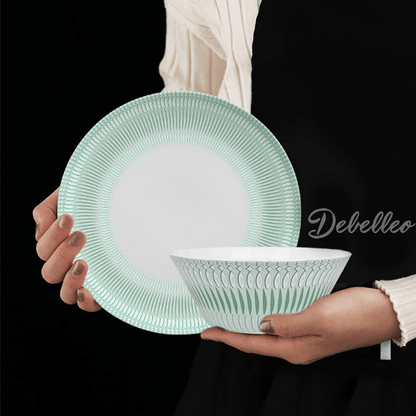 debelleo Dinnerware Verte 16-Piece Plate Set Serves 4