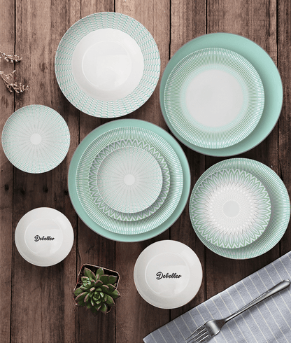 debelleo Dinnerware Verte 16-Piece Plate Set Serves 4