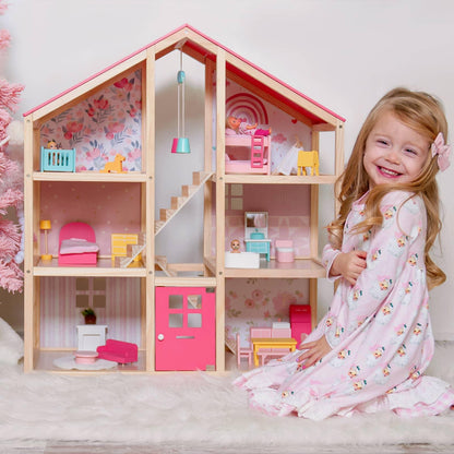 Tiny Land Dollhouse Tiny Land® Love Dollhouse with 30 Furniture