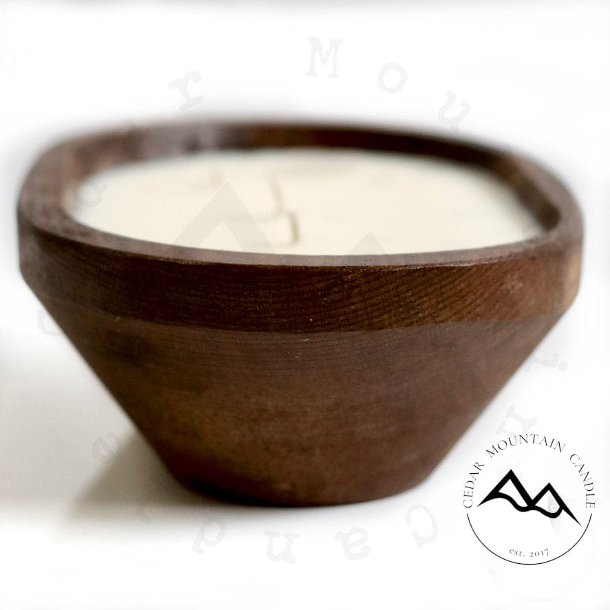 Cedar Mountain Candle Dough Bowl Candles 3 Wick Natural Wood - Choose Your Scent