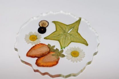 Dried Fruit and Flowers Resin Coasters