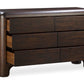 Moe's Dressers ROWAN 6 DRAWER DRESSER DARK BROWN