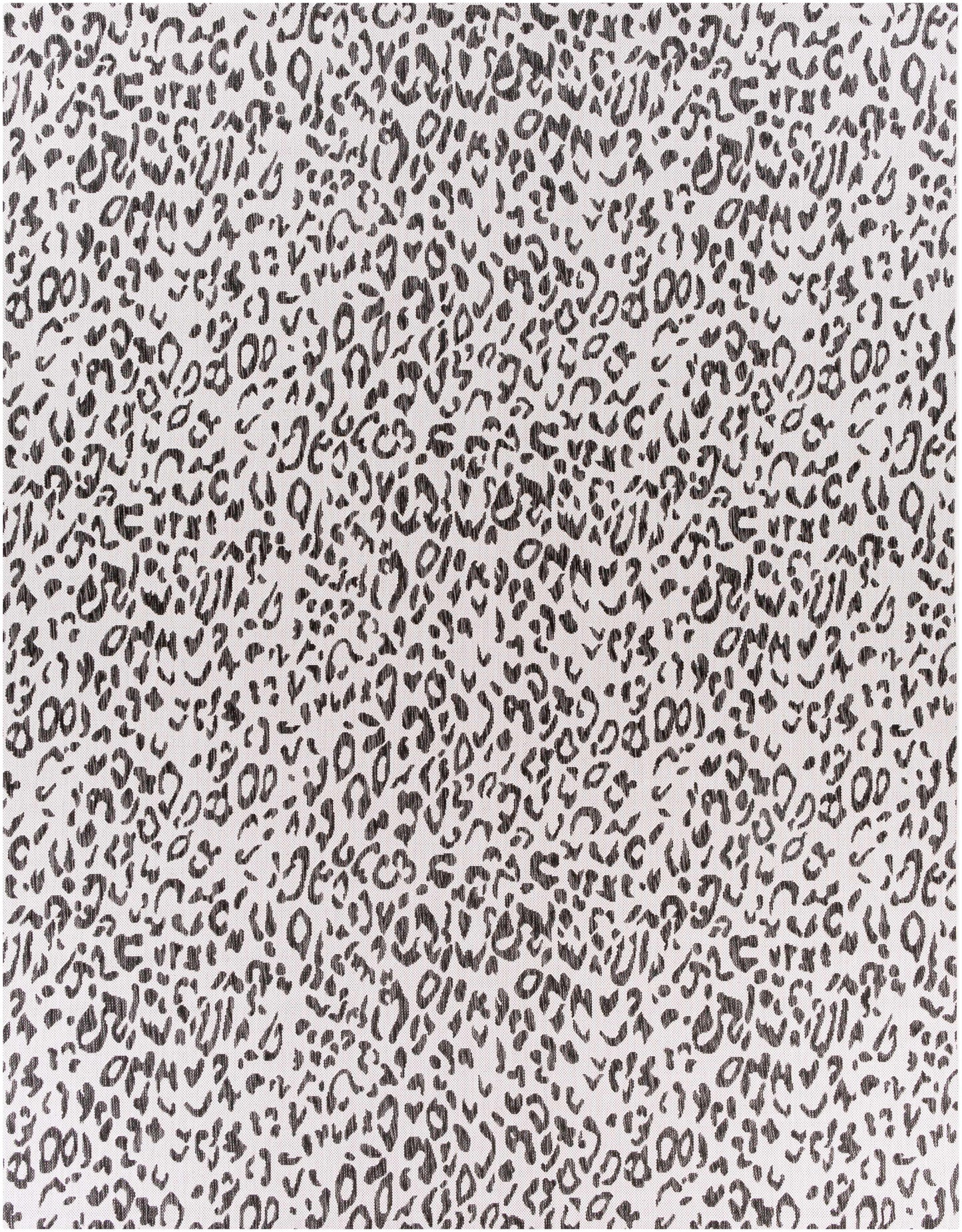 Alderbury White Leopard Print Rug.