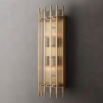 Residence Supply Large - 9.2" x 4.7" x 25.7" / 23.4cm x 12cm x 65.3cm - 160W / Warm White (3000K) / Antiqued Brass Eikon Rectangular Wall Sconce