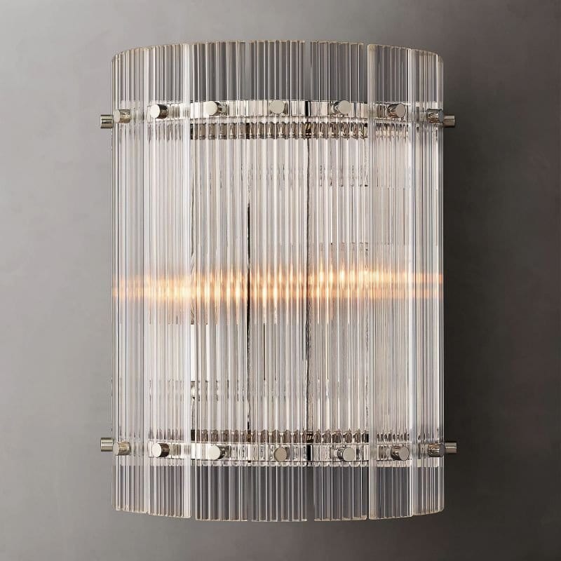 Residence Supply Small - 9.2" x 4.7" x 16.7" / 23.4cm x 12cm x 42cm - 80W / Warm White (3000K) / Polished Nickel Eikon Round Wall Sconce